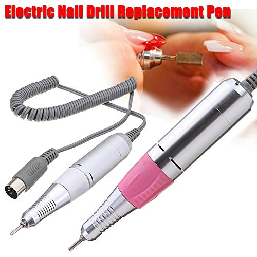 Aobiny Electric Nail Drill File Machine Replacement Pen Manicure Pedicure Bit Tool for Acrylic Gel Nails (Pink)