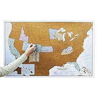 Maps International Scratch Off Map of The US - USA Wall Map - Scratch Off - Detailed Cartography - US States - National Parks - 36 x 24