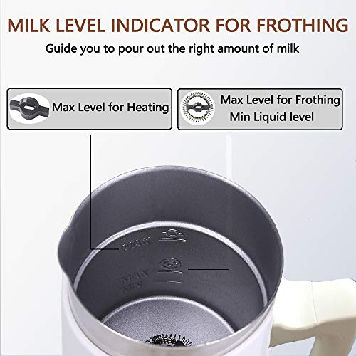 Milk Frother, Huogary Stainless Steel Milk Steamer with Hot & Cold Milk Functionality, Automatic Foam Maker For Coffee, Latte, Cappuccino, Electric Milk Warmer, Silent Operation