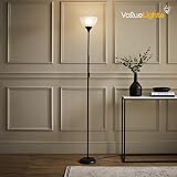 MiniSun Modern Copper and Black Uplighter Floor Lamp with White Shade 6W LED view 5