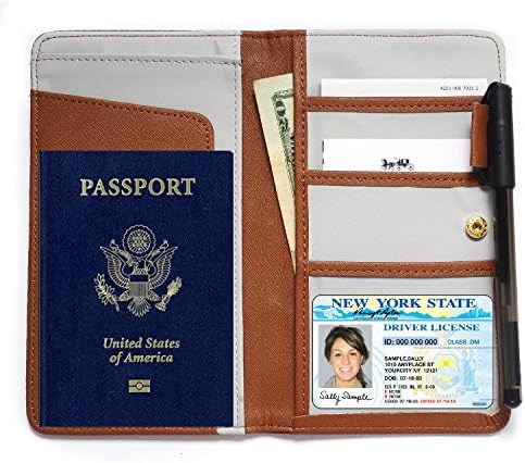 TLG Multi Purpose Wallet/Passport Holder for Women/Men to secure your boarding passes (BROWN)
