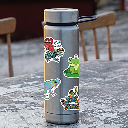 Psychedelic Frog Stickers, 100 Pcs Vinyl Waterproof Stickers for Water Bottles Laptop Skateboard Computer, Kawaii Cute Frogs Stickers for Kids Teens Adults