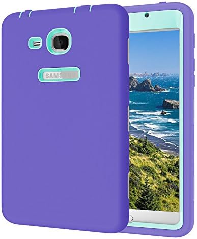 Qelus Galaxy Tab A 7.0 Case, Heavy Duty Rugged Shockproof Hybrid Silicone Case Cover for Samsung Galaxy Tab A 7.0 Inch Tablet 2016 Release (SM-T280/SM-T285), Purple/Mint Green