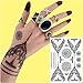 Leoars 6 Sheets Black Henna Tattoos Temporary Classic Mandala Lace Tattoos Stickers Inspired Body Paints for Women (Black)
