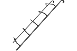 YEEZOO 5-Rung Window Well Ladder, Heavy Duty Steel Basement Egress Ladder, Fire Escape Ladder for Emergency Home Safety(56.2" Lx17.9 W, Hooked, Matte Black)