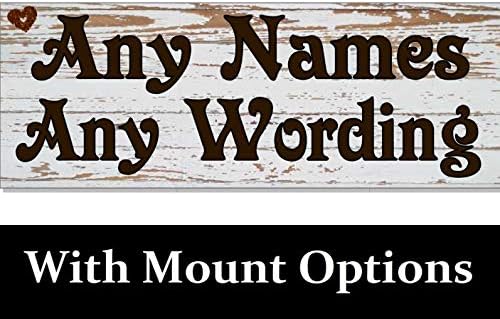 cwb2jcwb2jcwb2j Personalised Any Name Wording Outdoor Shabby Chic White Wash Sign Plaque Address Gate House Door Wall Number Garden Wooden Plaque 11"X4"