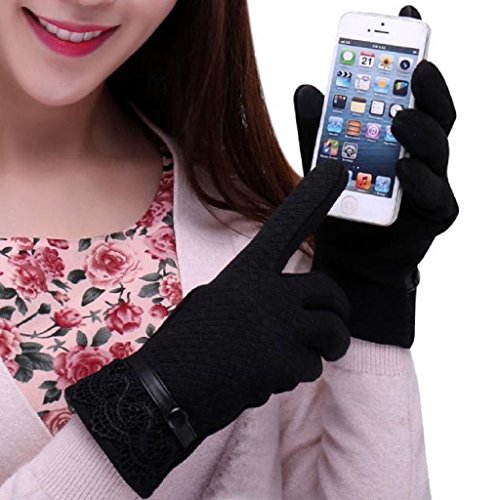 LUNIWEI Women Cotton Winter Super Warm Soft Touch Screen Outdoor Gloves