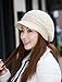 HINDAWI Women Winter Warm Knit Newsboy Hat Wool Snow Caps with Visor, Beige