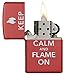 Zippo Keep Calm Lighter, Red Matte