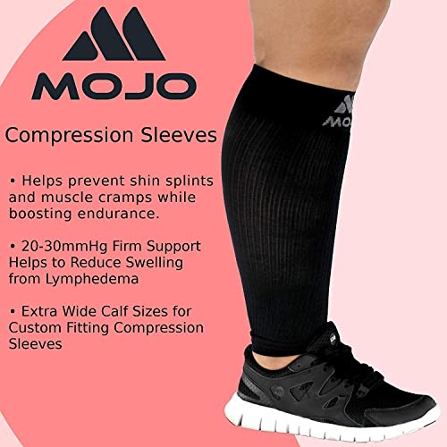 Mojo Compression Socks 5XL Calf Sleeves for Wide Ankles and Legs Footless Graduated Support