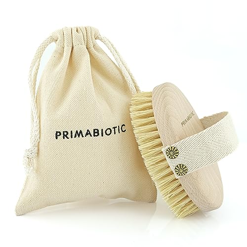 Primabiotic Body Massage Brush in Beech Wood and Agave Fibres | Ecological Product with Case | Ideal for Dry Brushing and Cellulite