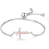 Midir&Etain Cross Bracelet 925 Sterling Silver Faith Christian Religious Anklet Bracelet Christian Cross Jewelry Gifts for Women