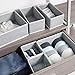 DIOMMELL Foldable Cloth Storage Box Closet Dresser Drawer Organizer Fabric Baskets Bins Containers Divider for Clothes Underwear Bras Socks Lingerie Clothing,Set of 11 Grey 245