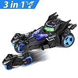 CONVLI 3 in 1 Pull Back Vehicles High Speed Racing Car Catapult Motorcycles Toys Bright LED Toys Interactive Voice Toy for Kid Children Boy and Girl Best Gift for Birthday Party Favors Children's Day