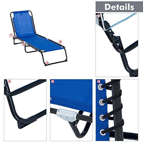 Outsunny Outdoor Folding Chaise Lounge Chair, Portable Lightweight
