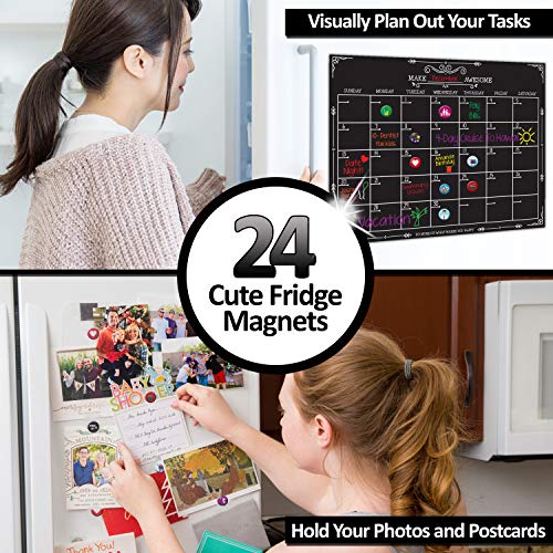 5 Magnetic+Chalkboard+Calendar+Refrigerator+Kiamyah