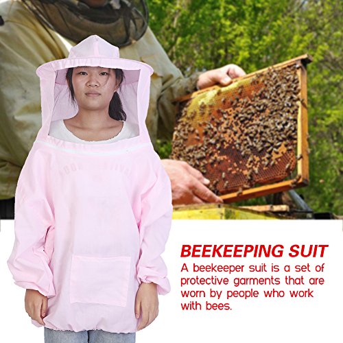 Wifehelper Professional Beekeeping Protective Jacket Suit Bee Keeping Beekeeper Equipment Beekeeping Protective Gear(Pink)