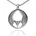925 Sterling Silver Polished Detailed Spread Phoenix Wing Pendant on Alloy Necklace Chain, 18 inches