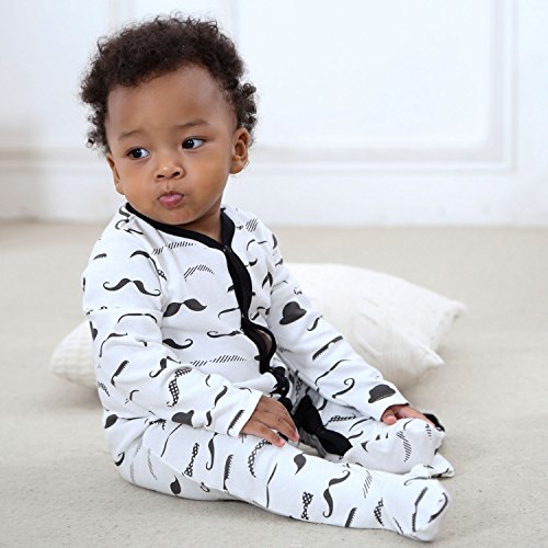 OPAWO Baby Boys' Footed Sleeper Pajamas 3 Pack Long Sleeve Footie Pjs 0