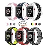 AdMaster for Apple Watch Bands 38mm,Soft Silicone Replacement Wristband for iWatch Apple Watch Series 1/2/3 - S/M 6pack