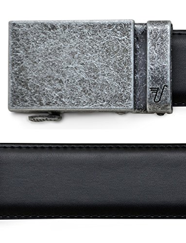 Mission Belt Men's Ratchet Belt - Iron Buckle / Black Leather, Large (36 - 38)