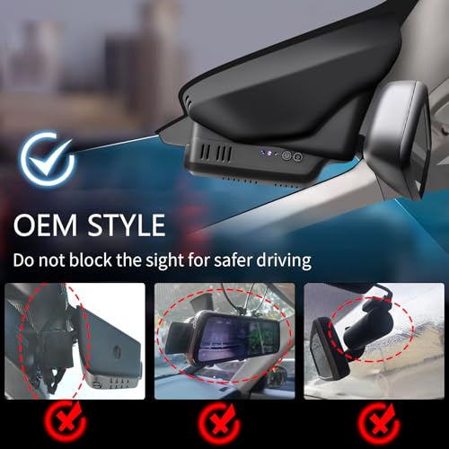 MANGOAL Dashcam 4K+1080P Front and Rear, OEM Look Dash CAM Car, Customized for Volvo XC60 2013 2014 2015 2016 2017 (Model A), T5 T6 Gen 1 Facelift Accessories, 128GB Card