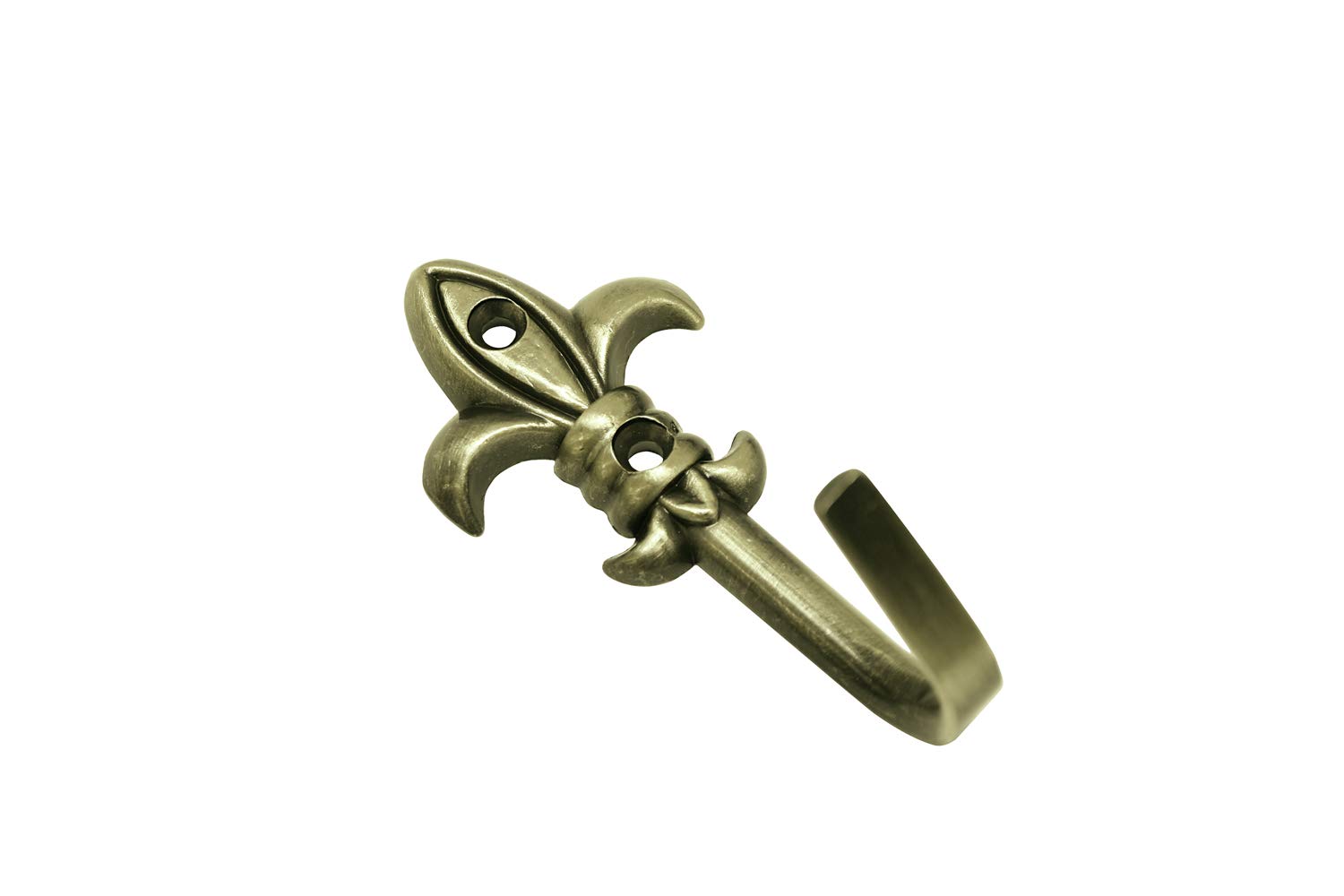 Gardinia 2 x 5.5cm Lily Metal Decorative Hooks for Curtains and Drapery Screw-In Metal Burnished Brass