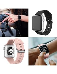 Alritz   Correa de repuesto para Apple Watch Series 1 2 3 Nike+ Sport Edition (1.496 in y 1.654 in, silicona suave), 38mm