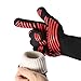 YINENN BBQ Grill Gloves with 932°F Heat Resistant and Insulated Silicone for Barbecue with Grilling,Smoker,Cooking and Oven,Baking,Fireplace,Frying and Kitchen-1 Pairs XL (13.5 Inches)-Red