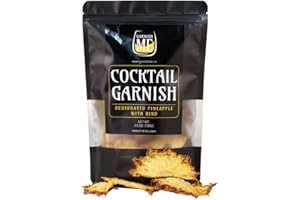 ME GARNISH 3.5 Oz Dehydrated Pineapple for Cocktails | 20 + Dried Pineapple garnish halfmoons | Dried pineapple slices with Rind| Edible Cocktail Garnish | Dehydrated fruit for cocktails | Edible drink toppers