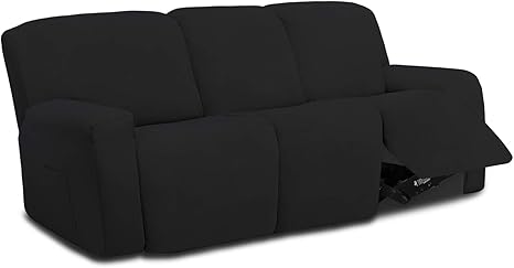 easy going funda de sofa reclinable de microfibra elastica con 3 asientos de forro polar suave y ajustable con elasticidad para ninos y mascotas
