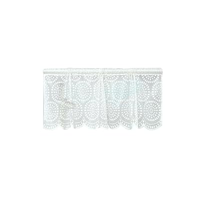 WINOMO Fenster Kurze Vorhänge Dekorative Sun Proof Shade Bildschirm Purdah Kurze Vorhang Valance für Küche Balkon Home (Weiß 