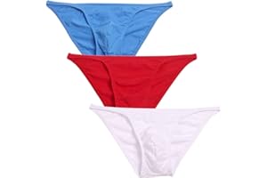 COMLIFE Mens Cotton String Briefs Underwear U Convex Pouch Bikinis