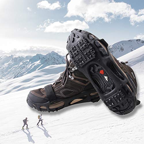 image for AGOOL Ice Cleats Traction Cleats Ice Grip Snow Grippers with Removable