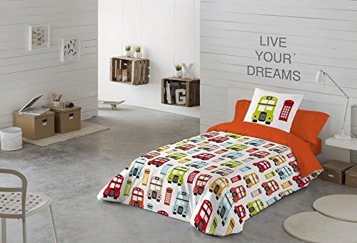 Duvet cover for kids MOD. IDUN bed 105 cm. (180 cm. X 260 cm. ) + 1 PILLOW COVER (45X120 cm) 100% COTTON Available for bed of 90 105 135 150 and 180.