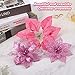 30 Pieces Glitter Poinsettia Artificial Christmas Tree Ornament Christmas Flowers for Xmas Valentine's Day Spring Festival Wedding Decorations (Pink)