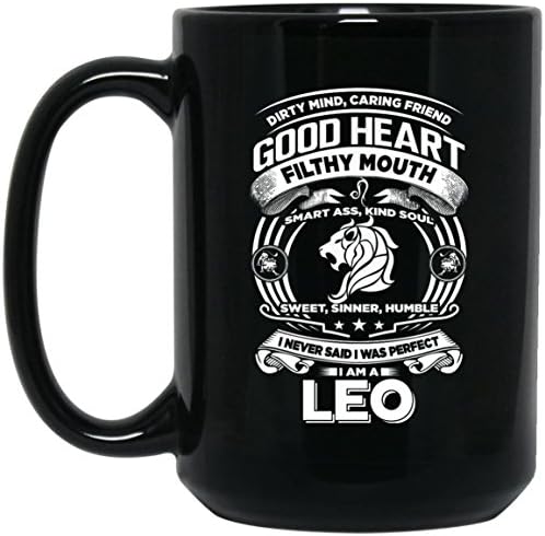 Funny Leo Zodiac Coffee Mug - I'm a Leo Humor Horoscope Astrology Tea Cup with Leo Symbol Sign and Facts, Unique Christmas or Birthday Gift Idea (15 oz)