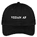 Trendy Apparel Shop Vegan Af Embroidered Soft Crown 100% Brushed Cotton Cap - Black