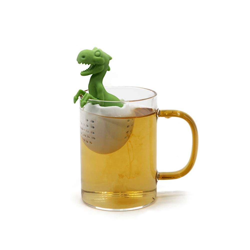 Leikance Dinosaur Shaped Tea Infuser, Silicone, Green