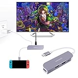 USB C to HDMI Adapter, ONCHOICE HDMI 4K+ USB 3.0x2+ USB-C Converter Cable Charging Port Hub for Nintendo Switch, Samsung DeX Station Desktop Experience for Galaxy S9/S8/+/Note 8, MacBook Pro