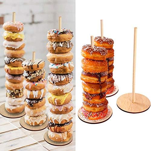 Astra Gourmet Wood Donut Stands Set of 3 Donut Display