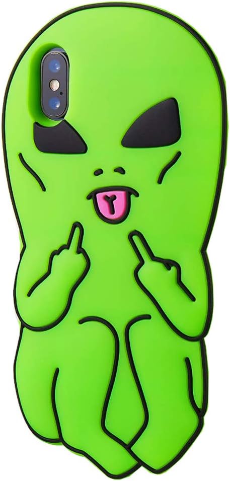 Amazon Co Jp 3d 漫画 エイリアン 中指 エイリアン ゴム ソフト かわいい 背面カバー Iphone 5 Se 6 7 8 Plus X Xr Xs Max 6 5インチ用 シリコンフル保護カバー Iphone Xr 6 1 Electronics Cameras