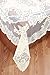 Ritz 100% Polyester Easy Care Linen Lace Tablecloth, Oval, 63 by 90-inch (160-cm by 228-cm), Ivory Floral