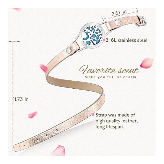 Essential-Oil-Diffuser-BraceletStainless-Steel-Aromatherapy-Locket-Bracelets-Leather-Band-with-8-Color-PadsGirl-Women-Jewelry-Gifts-for-Mom Essential-Oil-Diffuser-BraceletStainless-Steel-Aromatherapy-Locket-Bracelets-Leather-Band-with-8-Color-PadsGirl-Women-Jewelry-Gifts-for-Mom