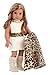 Fashion Girl - 3 Piece 18 inch Doll Outfit - Cheetah Coat, Ivory Dress and Ivory Boots - (Doll Not Included)