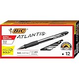 BIC VLGB11-Blk Velocity Bold Retractable Ball Pen, Bold Point (1.6mm), Black, 12-Count