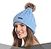 Brook + Bay Faux Fur Pom Pom Beanie - Stay Warm & Stylish - Thick, Soft & Chunky Cable Knit Beanie Hats for Women & Men - Serious Beanies for Serious Style