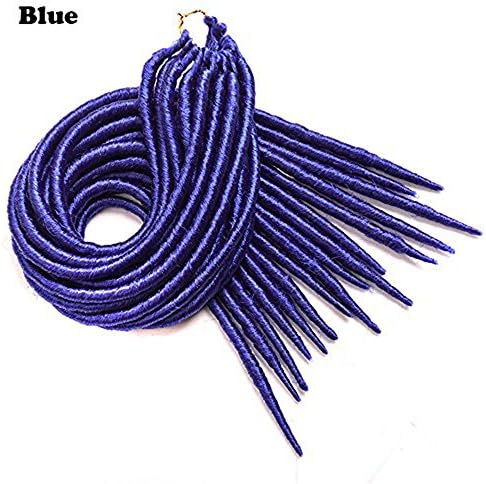 Hot sale20inch 100g/pack 20roots faux locs crochet dreadlocks hair Havana Mambo Faux Locs Synthetic Crochet Braids (20", blue)