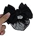 Rosallini Woman Snood Net Black Bowknot Detail French Clip Hair Barrette (Style 1)