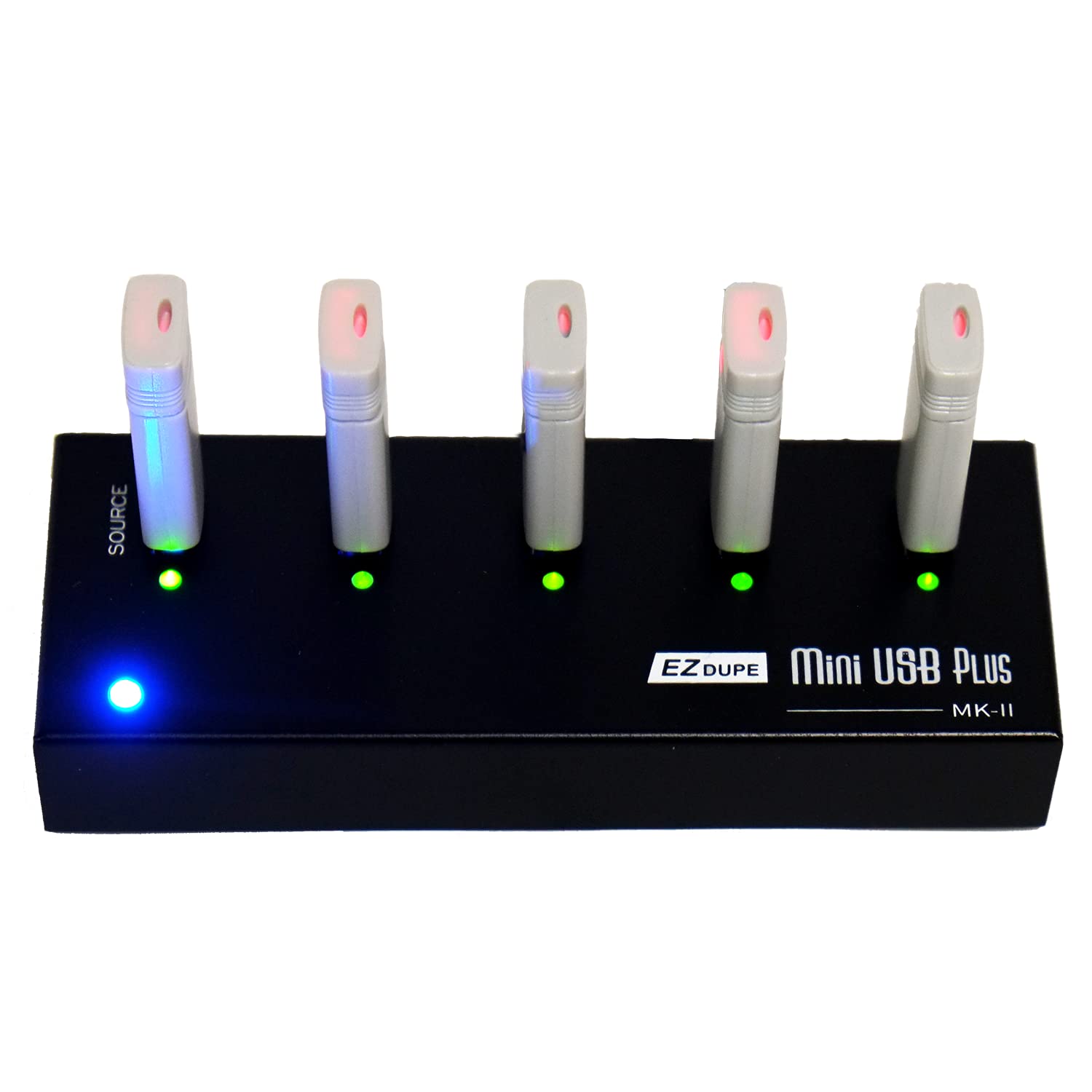 EZ DUPE [New Update Version] 1 to 4 Mini USB Plus MK II Duplicator - Standalone Portable USB Flash Drive Copier (DM-FU0-5V04B-V2)